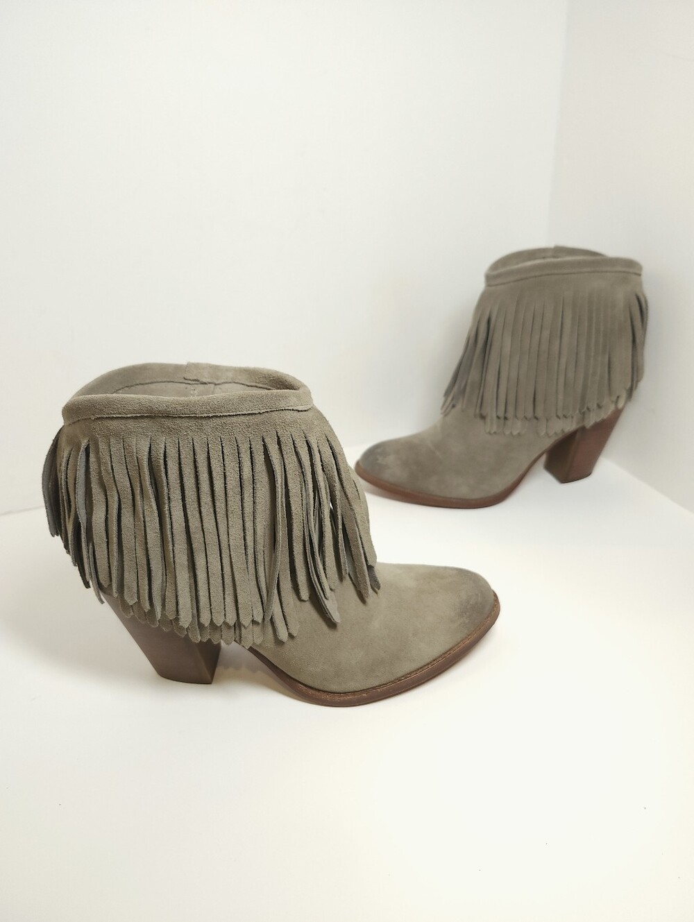 Frye Llana Womens Fringe Western Ankle Boots Booties Size 8.5 B